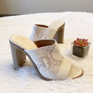 RAG & BONE | White Leather Snake Heel Peep toe mules women’s 37